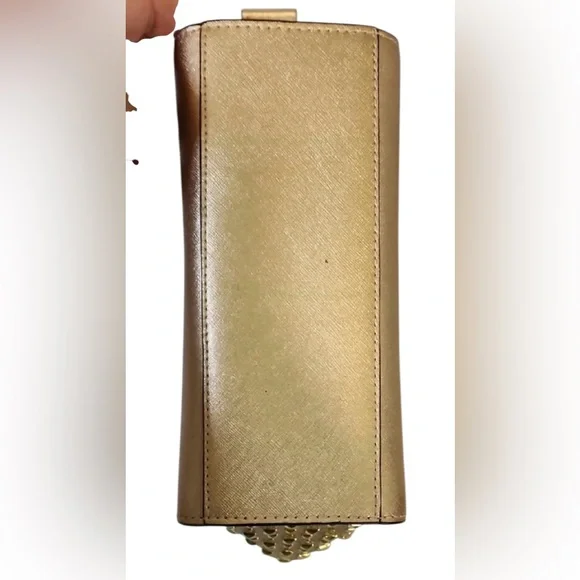 Michael Kor Selma Metallic Pale Gold Studded Women's Cross Body Bag - Picture 6 of 8